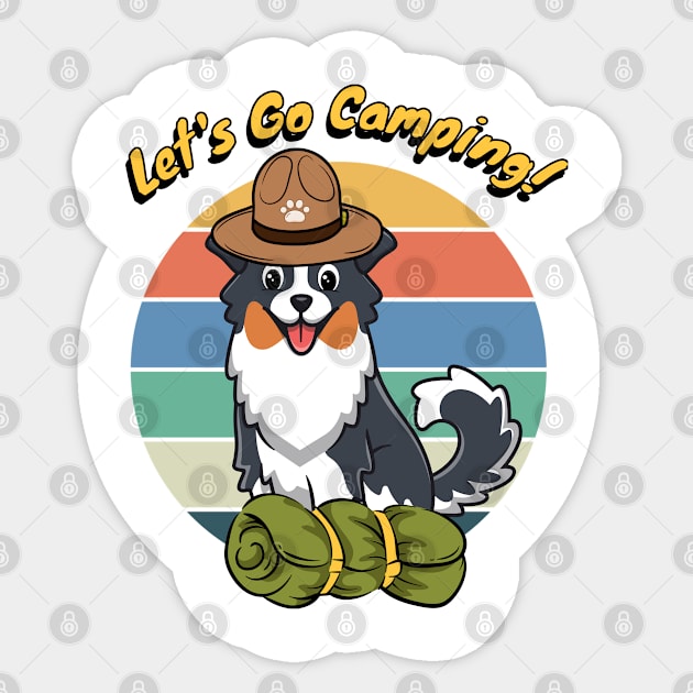 Funny Collie Dog Wants to go Camping Sticker by Pet Station